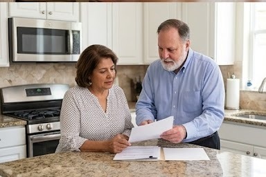 Donald E. Barbour reviewing Medicare options with a client